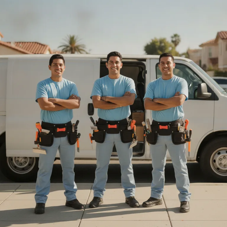 Ladrilhador equipe em Trindade